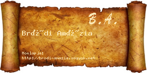 Bródi Amázia névjegykártya